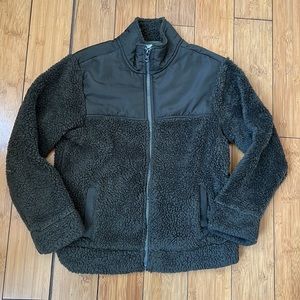 Olive Green Fleece Sherpa Jacket - Old Navy Boys M/8